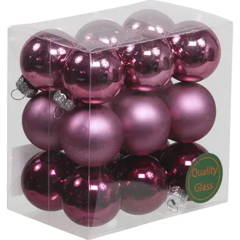 Vánoční dekorace Skleněné baňky vřesové 3 cm, sada 18 ks (134529 057 106305 baňka vřesová 18/30mm)