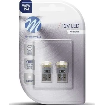 Autožárovka M-TECH POLAND | 2x Dioda LED L069 - W5W 4xSMD2835 bílá LB069W, 51084