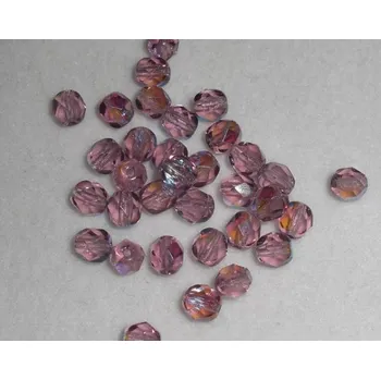 Korálek Korálky broušené/ohňovky - fialová AB lesk > Ø6mm (20 kusů)