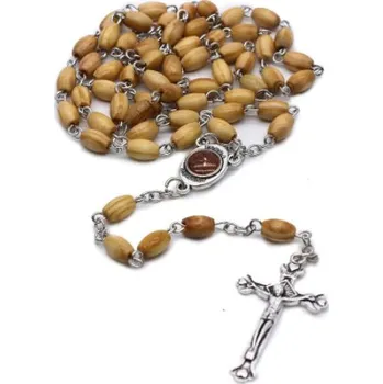 Náhrdelník Růženec s dřevěnými perlami RM2907