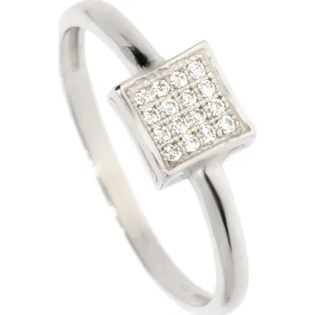 Prsten Zlatnictví Helios Zlatý prsten čtvereček se zirkony