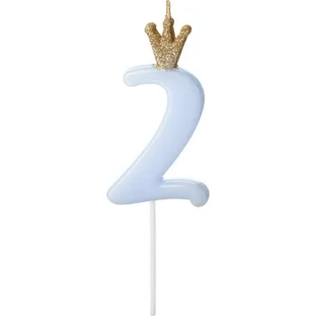 Dortová svíčka PCo Dortová svíčka - číslo 2, modrá 9.5cm