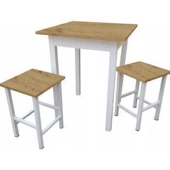 jídelní souprava Dede Set - kuchyňský stůl 60 x 60 cm + 2x židle MINI - dub artisan / bílá
