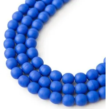 Korálek Korálky skleněné kulaté (30 g) - modrá matná > Ø4mm