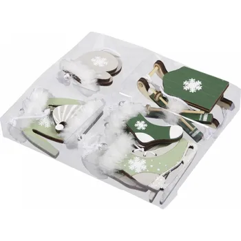 Zahradní dekorace Sada 6 druhů závěsných dekorací, zelená (134659 057 259049 dekorace zelená s/6)