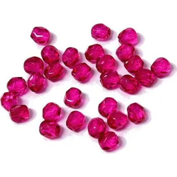 Dětské navlékací korálky Korálky broušené/ohňovky - růžovočervená > Ø6mm(20 kusů)