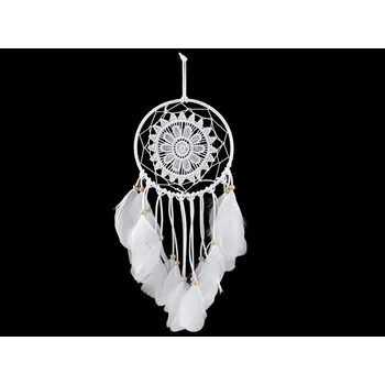Lapač snů Stoklasa 790579 lapač snů s krajkou a peřím 15 cm bílý