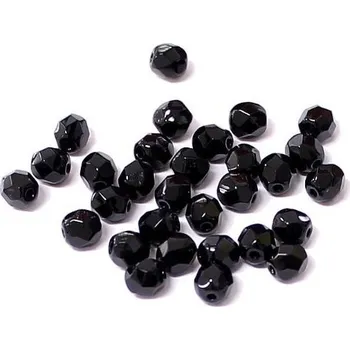Dětské navlékací korálky Korálky broušené/ohňovky - černá > Ø6mm (20 kusů)