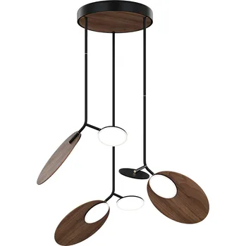 Tunto Stropní svítidlo v organickém designu Ballon 3 Výška: 680 mm, Stmívání: Stmívatelné DALI, Dekor: Černá / Ořechové dřevo 2442-30DA / 2450-B / 2450-B / 24