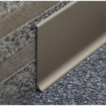 soklová lišta Soklová hliníková lišta 70 mm (v. 70 mm / d.2,5m) Délka (cm): 250, Výška: 70mm, Elox/Fólie: šampaň A-ALU70-04-250