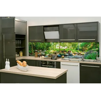 Fototapeta DIMEX | Fototapeta do kuchyně Botanická zahrada KI-260-134 | 260 x 60 cm | zelená, hnědá + Samolepicí fototapeta za kuchyňskou linku DIMEX Botanická zahrada v šíři 260 cm