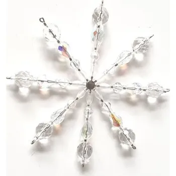 Vánoční dekorace Korálková hvězda Ø9cm - barva průhledná AB