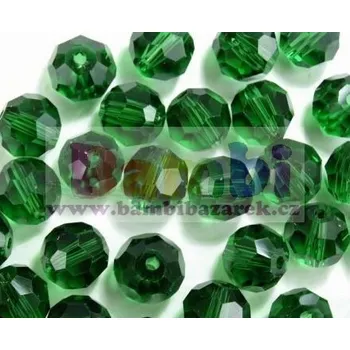 Dětské navlékací korálky Korálky broušené/ohňovky - zelená tmavá > Ø8mm (15 kusů)