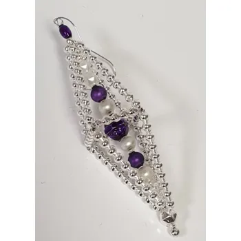 Vánoce Vánoční 3D ozdoba DVOJJEHLAN - barva stříbrná/fialová 2