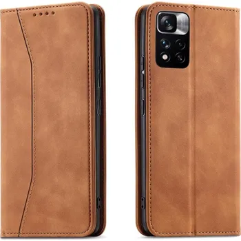 Pouzdro na mobilní telefon MG Magnet Fancy pro Xiaomi Redmi Note 11 hnědé