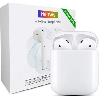 Sluchátka Bezdrátová sluchátka i18-TWS bílá