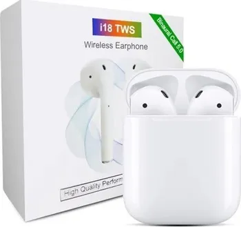 Sluchátka Bezdrátová sluchátka i18-TWS bílá