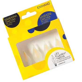 Žárovka Exihand LED Filament matná E10 0,2W 34V 2700K 4 ks