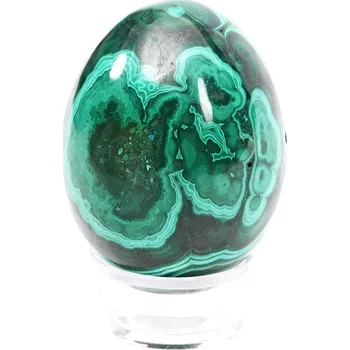 Drahý kámen Magieprirody.cz Malachitové vejce 5.3 cm - 210g přírodní kámen malachit + podstavec #278