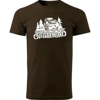 Pánské tričko Tričko Friendly and travel club - hnědá