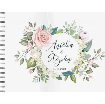 Fotoalbum Svatební fotoalbum květinový kruh - A4 - 20 listů + doprava zdarma