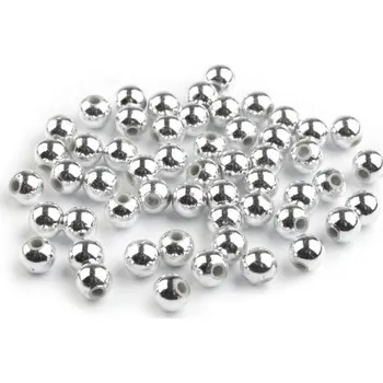 Dětské navlékací korálky Plastové korálky Metalic - stříbrná (70ks) > Ø4mm