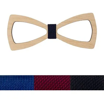 Dřevěný pánský motýlek - Minimalista, Látka 900 - černá