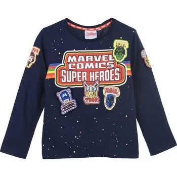 Chlapecké tričko Avengers Marvel Comics Modré tričko s dlouhým rukávem Velikost: 104