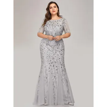 Dámské šaty Ever Pretty stříbrné šaty mořská panna 7707 Velikost: XL / 42 / 10 / 14