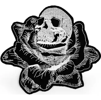 Nášivka Nažehlovačka lebka, barva 1 černá růže