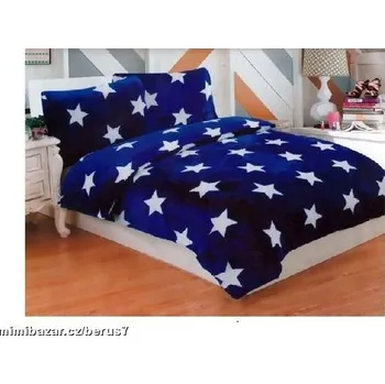 Povlečení POVLEČENÍ mikroplyš hvězdička modrá