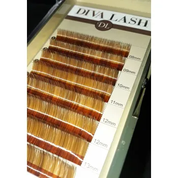 Péče o řasy a obočí Diva LASHES Hnědé rootless objemové řasy D 0,07 MIX