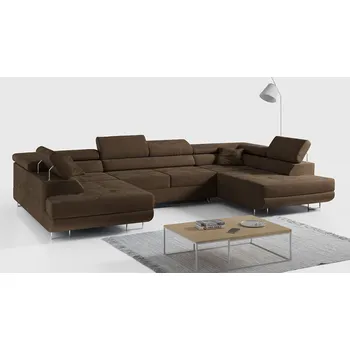 Sedací souprava Rozkládací rohová sedačka TARGEN U hnědá