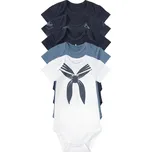 lupilu® Dětské body s krátkými rukávy BIO, 5 kusů (50/56, námořnická modrá/modrá/bílá)