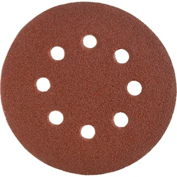 Brusný kotouč VERTO Brusný papír na suchý zip K40, 125 mm, s otvory, sada 5 ks