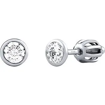 Náušnice Stříbrné náušnice pecky se Swarovski Zirconia 4 mm SILVEGO70604w