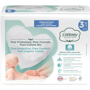 jednorázová plena Cottony Pleny z biobavlny 4-9 kg 32 ks