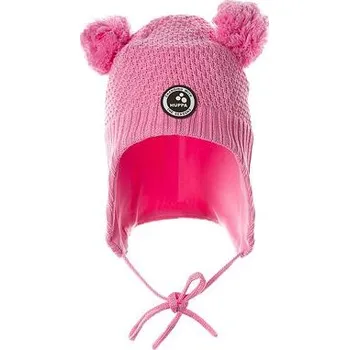 Čepice Dětská zimní pletená čepice Huppa Mila light pink obvod hlavy 43-45 cm