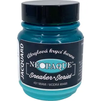 Vodová barva Jacquard Nemetalická krycí barva Neopaque 451 modrá miami Sneaker Series