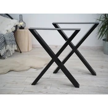 Stolová podnož Treesome Robustní Železná Industrial Podnož Stolová Noha do X 2ks Černá Rozměr: Š 60 x V 72 cm