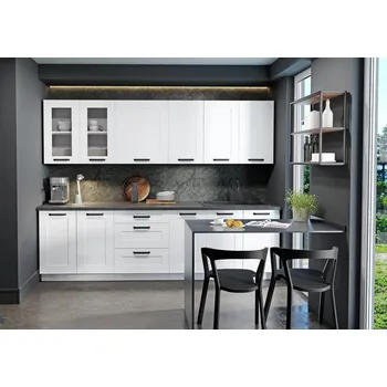 Kuchyňská linka Stolarz Lempert LUNA 180/240 cm bílá/bílá