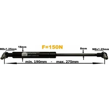 Oprava karosérie Plynová Vzpěra Zetor 190/275mm 150n 10368916 MZR 19215