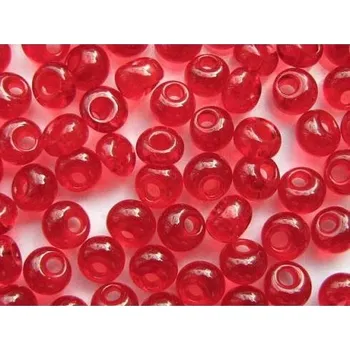 Dětské navlékací korálky PRECIOSA Drops - červená > 5/0 (sáček 10g)