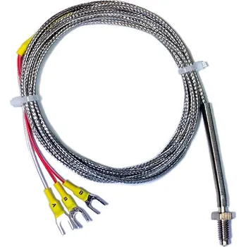 Termočlánek RTD Teplotní čidlo M6 s kovovým opředením 1m PT500