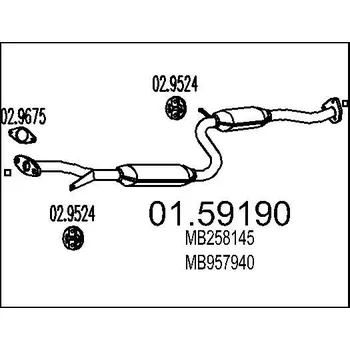 Auto-moto Střední tlumič výfuku MTS 01.59190
