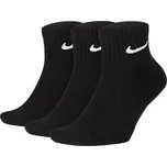 Kotníkové bavlněné ponožky Nike EVERYDAY CUSHIONED QUARTER (3 PAIRS) černé SX7667-010 - S | UK 7 | US 9,5
