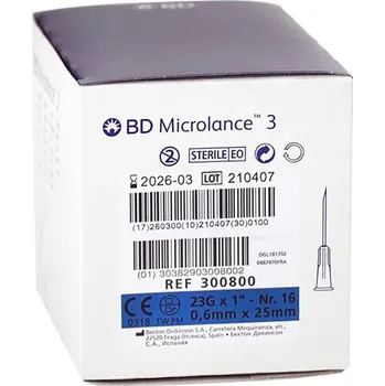 Injekční jehla Injekční jehla BD ST 23G x 1" 0,60 x 25 mm modrá, 100 ks