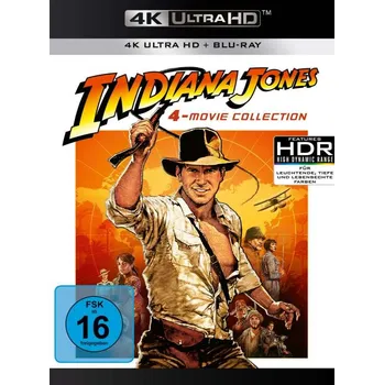 Sběratelská edice filmů Blu-ray Indiana Jones 1-4 Kolekce 4K Ultra HD (1981, 1984, 1989, 2008) 4 disky
