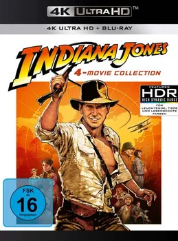 Sběratelská edice filmů Blu-ray Indiana Jones 1-4 Kolekce 4K Ultra HD (1981, 1984, 1989, 2008) 4 disky