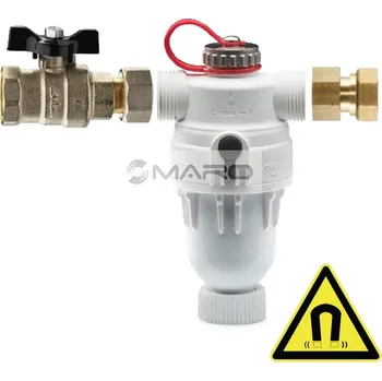 Ochranný vodní filtr AV EQUEN Filtr mechanický s magnetem Ultima MB1 Comfort 3/4" s připojovací armaturou, bílý, MB1C/W